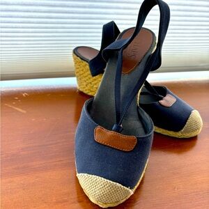 Ralph Lauren Chaps Navy Espadrilles Size 8.5
